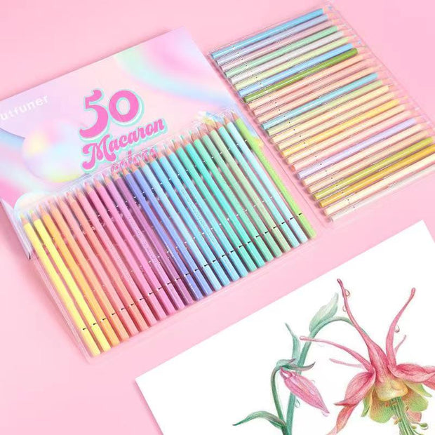 Macaron Pastel Colored Pencils - 50 Pcs - www.leggybuddy.com