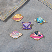 Star Sky Galaxy Collection Enamel Pins Romantic Space Planet Metal Cartoon Badge Bag Hat Lapel Women Jewelry Kid Astronaut Gifts - www.leggybuddy.com