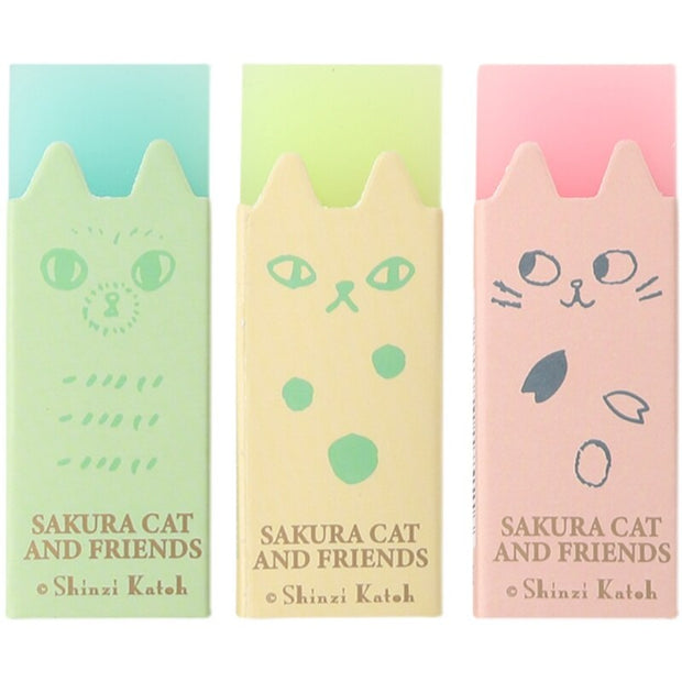 Sakura Cat Small Eraser - 4 Pcs Set - www.leggybuddy.com