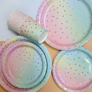 Iridescent Gold Dot Rainbow Party Supplies - www.leggybuddy.com