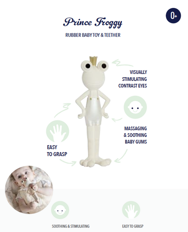 Prince Froggy rubber teether - www.leggybuddy.com