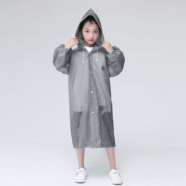 New Fashion Children Raincoat EVA Waterproof Thickened Rain Coat Reusable Transparent Rain Jacket Clear Kids Tour Rainwear Suit - www.leggybuddy.com