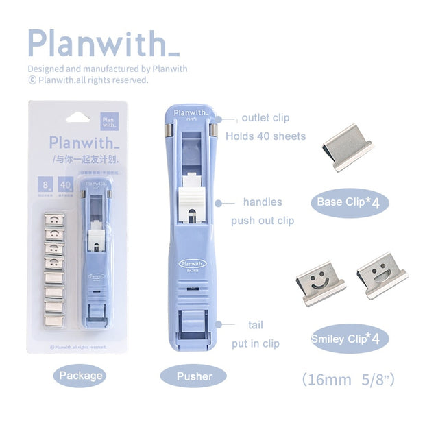 JIANWU Creative Folder Student Test Paper Organize Stapler Push Clip Office Data Stationery Staples Metal Clip Storage Supplies - www.leggybuddy.com