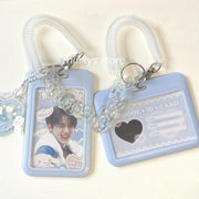 MINKYS Kawaii Baby Blue Milk Pink Photocard Holder Credit ID Bank Card Photo Display Holder Bus Card Protective Case Pendant - www.leggybuddy.com