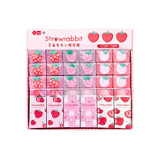 Sweet Strawberry Rabbit Soft Rubber Eraser Kawaii School Office Supplies for Students Cool Prizes Stationery Korean - www.leggybuddy.com