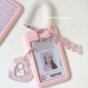 MINKYS Kawaii Baby Blue Milk Pink Photocard Holder Credit ID Bank Card Photo Display Holder Bus Card Protective Case Pendant - www.leggybuddy.com