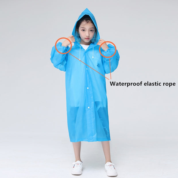 New Fashion Children Raincoat EVA Waterproof Thickened Rain Coat Reusable Transparent Rain Jacket Clear Kids Tour Rainwear Suit - www.leggybuddy.com