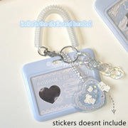 MINKYS Kawaii Baby Blue Milk Pink Photocard Holder Credit ID Bank Card Photo Display Holder Bus Card Protective Case Pendant - www.leggybuddy.com