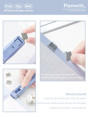 JIANWU Creative Folder Student Test Paper Organize Stapler Push Clip Office Data Stationery Staples Metal Clip Storage Supplies - www.leggybuddy.com