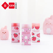 Sweet Strawberry Rabbit Soft Rubber Eraser Kawaii School Office Supplies for Students Cool Prizes Stationery Korean - www.leggybuddy.com