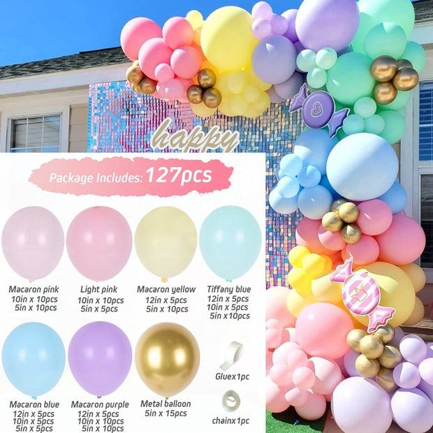 Macaron Balloons Garland Arch Rose Gold Confetti Ballon Wedding Birthday Baloon Birthday Party Decor Kids Baby Shower - www.leggybuddy.com