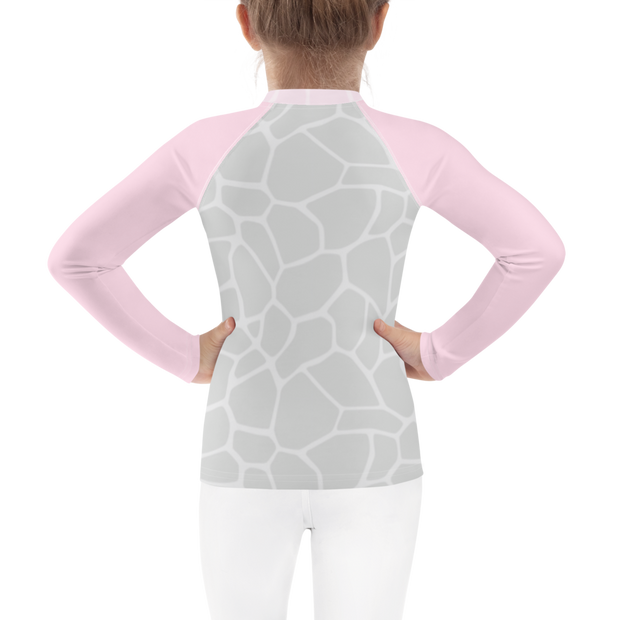 Kids Rash Guard Giraffe Pink/Grey - www.leggybuddy.com