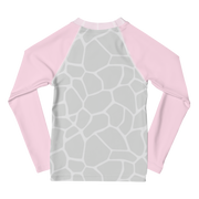 Kids Rash Guard Giraffe Pink/Grey - www.leggybuddy.com