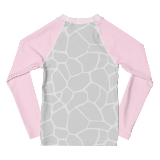 Kids Rash Guard Giraffe Pink/Grey - www.leggybuddy.com