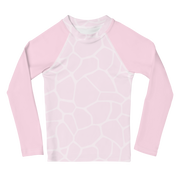 Kids Rash Guard Giraffe Pink/Grey - www.leggybuddy.com