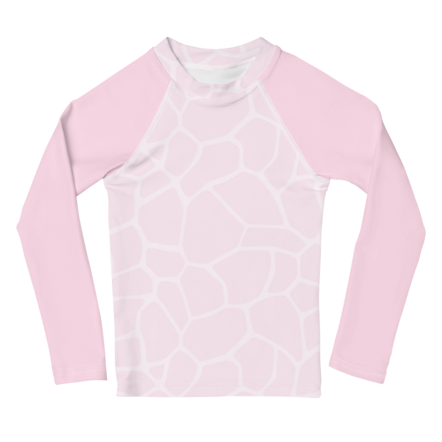 Kids Rash Guard Giraffe Pink/Grey - www.leggybuddy.com