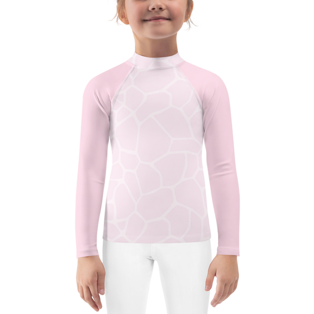 Kids Rash Guard Giraffe Pink/Grey - www.leggybuddy.com