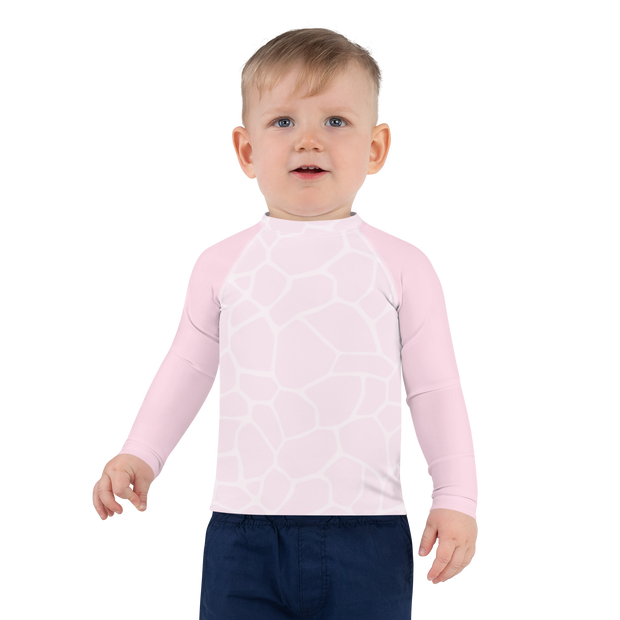 Kids Rash Guard Giraffe Pink/Grey - www.leggybuddy.com