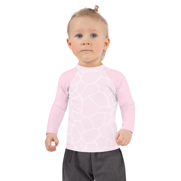 Kids Rash Guard Giraffe Pink/Grey - www.leggybuddy.com