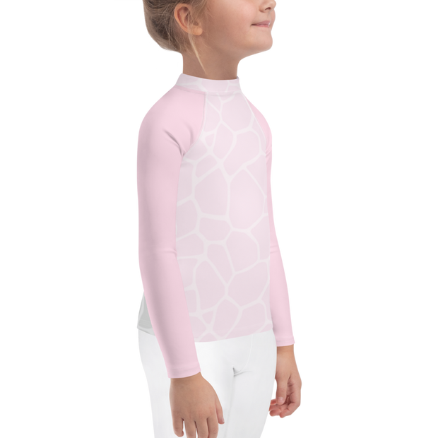 Kids Rash Guard Giraffe Pink/Grey - www.leggybuddy.com