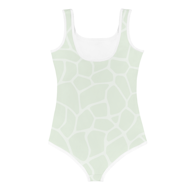 Giraffe Mint Allover Girls Swimsuit - www.leggybuddy.com