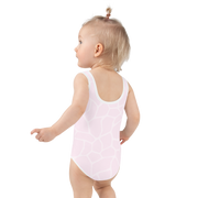 Giraffe Rosa Allover Girls Swimsuit - www.leggybuddy.com