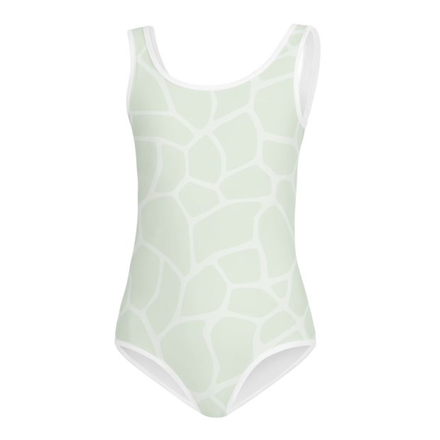 Giraffe Mint Allover Girls Swimsuit - www.leggybuddy.com