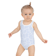 Giraffe Blue Allover Girls Swimsuit - www.leggybuddy.com