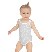 Giraffe Grey Allover Girls Swimsuit - www.leggybuddy.com