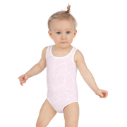 Giraffe Rosa Allover Girls Swimsuit - www.leggybuddy.com