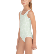 Giraffe Mint Allover Girls Swimsuit - www.leggybuddy.com