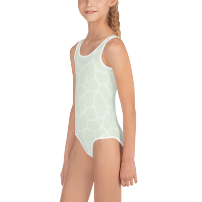 Giraffe Mint Allover Girls Swimsuit - www.leggybuddy.com