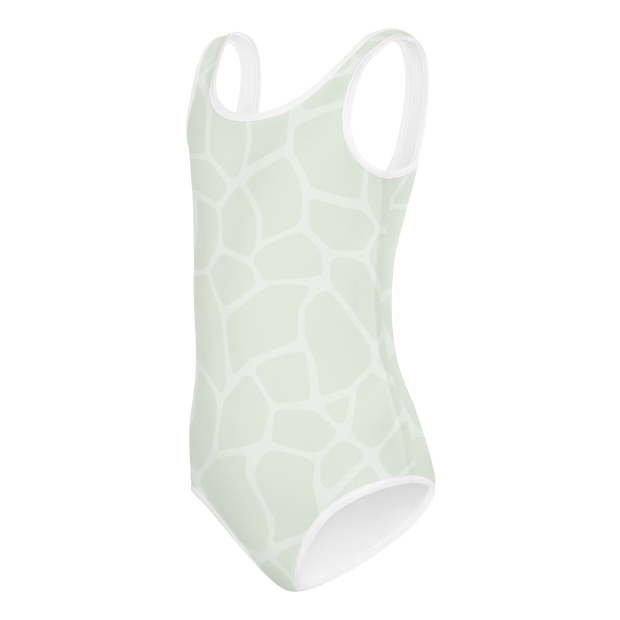 Giraffe Mint Allover Girls Swimsuit - www.leggybuddy.com