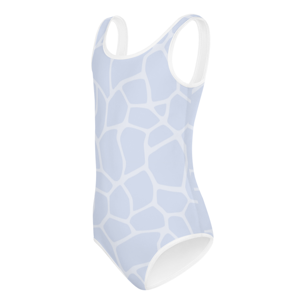 Giraffe Blue Allover Girls Swimsuit - www.leggybuddy.com