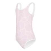 Giraffe Rosa Allover Girls Swimsuit - www.leggybuddy.com