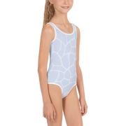 Giraffe Blue Allover Girls Swimsuit - www.leggybuddy.com