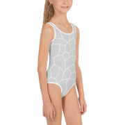 Giraffe Grey Allover Girls Swimsuit - www.leggybuddy.com