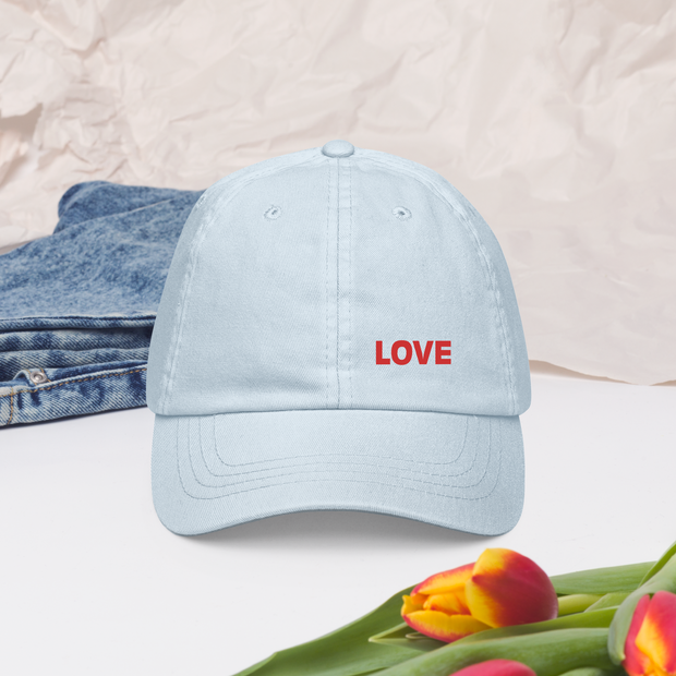 LOVE Pastel baseball hat - BLUE - www.leggybuddy.com