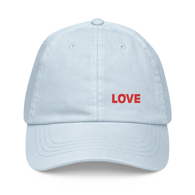 LOVE Pastel baseball hat - BLUE - www.leggybuddy.com
