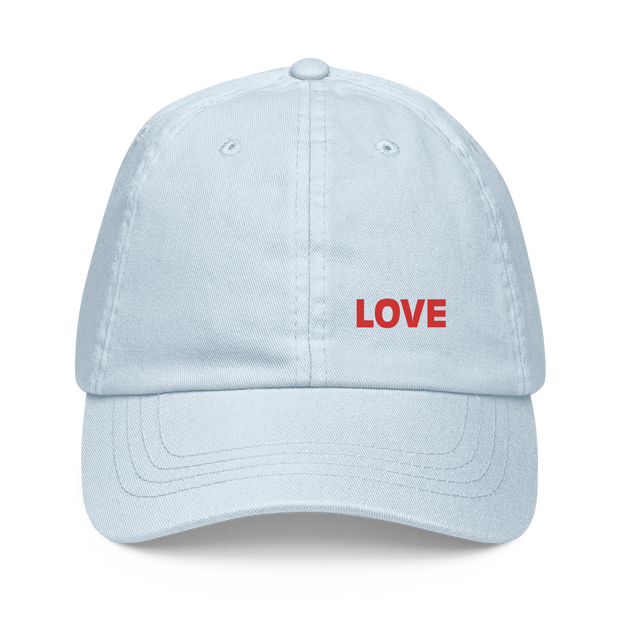 LOVE Pastel baseball hat - BLUE - www.leggybuddy.com