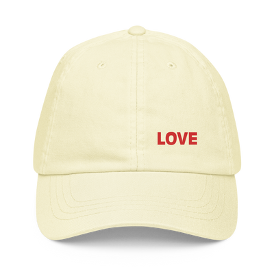 LOVE Pastel baseball hat - YELLOW - www.leggybuddy.com