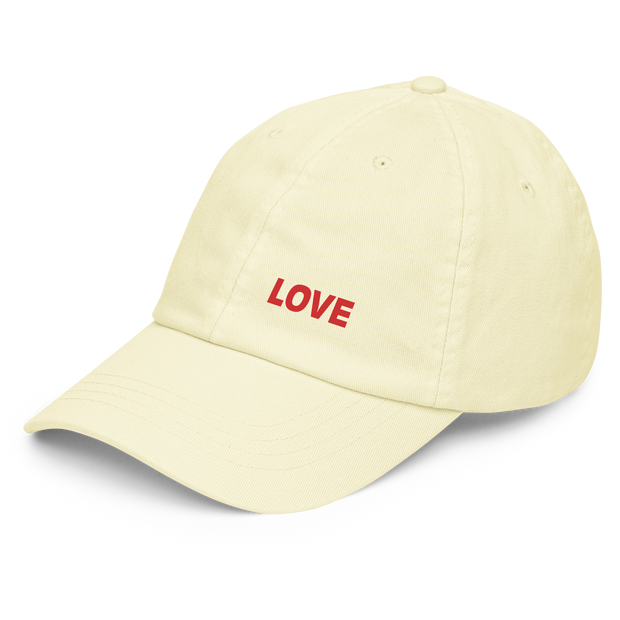 LOVE Pastel baseball hat - YELLOW - www.leggybuddy.com