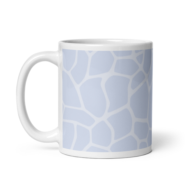 Giraffe Bleu - White glossy mug - www.leggybuddy.com