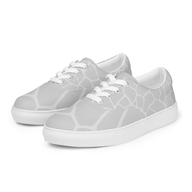 Grey Giraffe Women s lace up canvas shoes